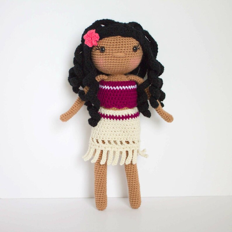 Crochet Doll Pattern Crochet Doll Hawaiian Doll Crochet Pattern Amigurumi Doll Pattern Girls Gift Friendly Leilani Crochet Crown image 4