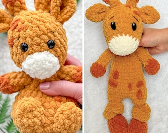 BUNDLE Crochet Amigurumi Giraffe Plushie and Snuggler Patterns - for Baby Shower Gifts and Nursery Decor