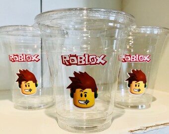 Cumpleanos De Roblox Etsy - roblox 12 oz party cups with lids logo head
