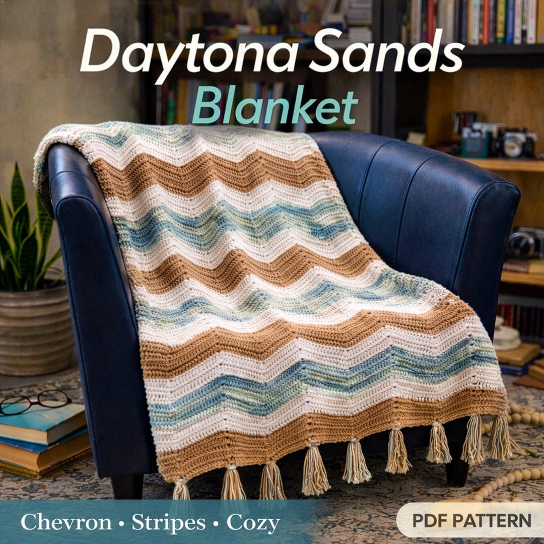 Chevron Ripple Blanket Crochet Pattern | Easy Beginner Afghan (PDF) 6 ...