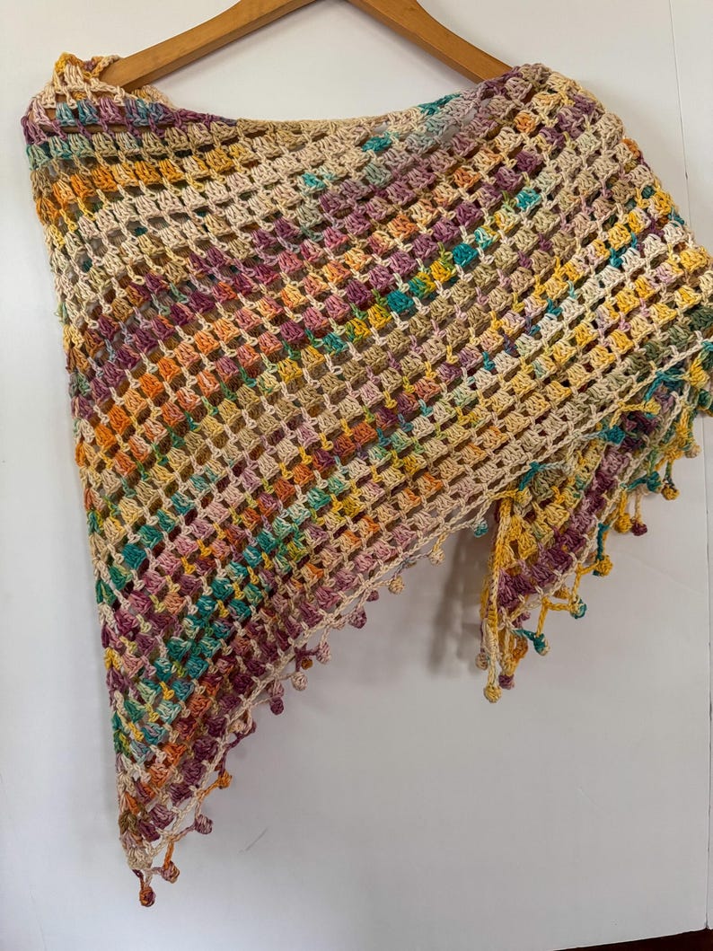 Crochet Triangle Scarf Pattern PDF, Boho Festival Shawl Wrap ...