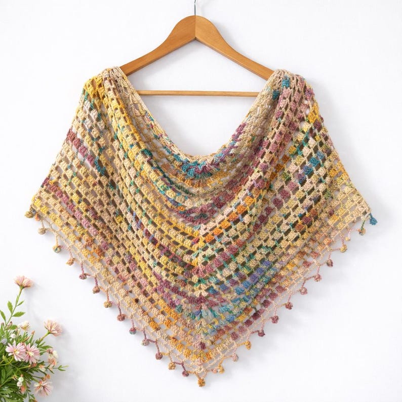 Crochet Triangle Scarf Pattern PDF, Boho Festival Shawl Wrap ...