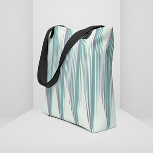 Abstract Pattern Tote Bag: Polyester Shopping Bag