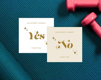 Printable Yoga Adjustment Consent Cards: Yes/No Assist Cards (Digital Download)