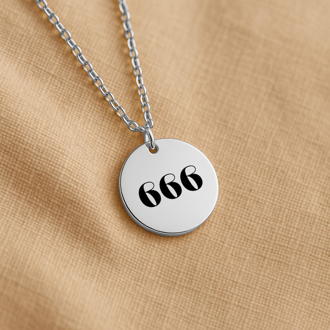 666 Angel Number Necklace | Spiritual Coin Pendant | Numerology Jewelry ...