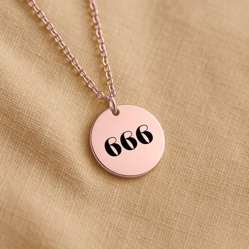 666 Angel Number Necklace | Spiritual Coin Pendant | Numerology Jewelry ...