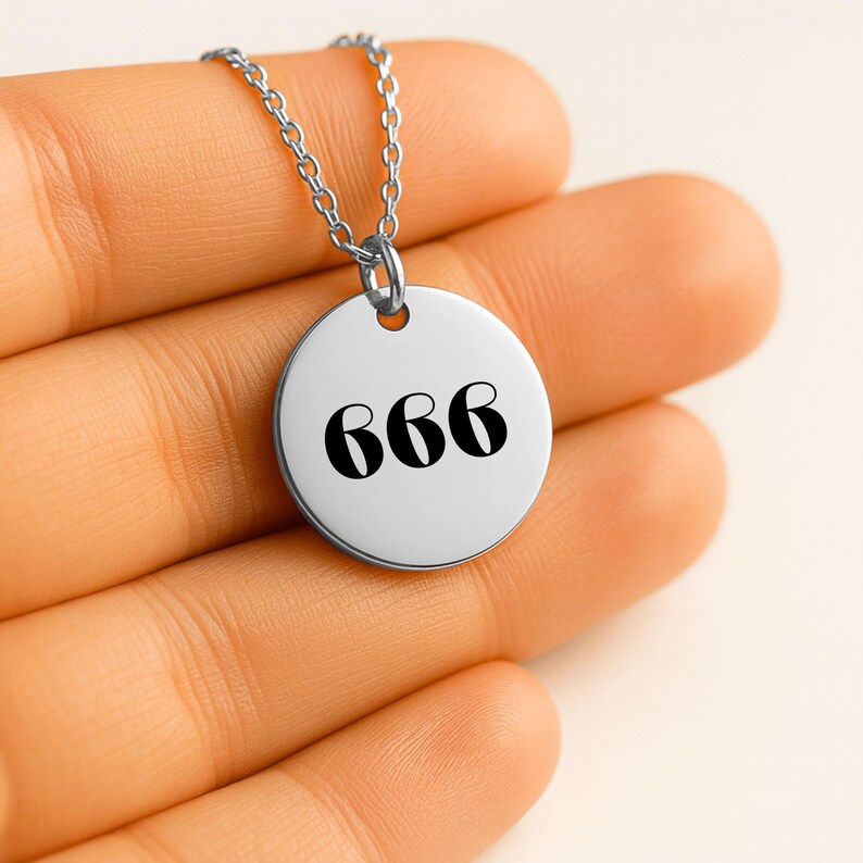 666 Angel Number Necklace | Spiritual Coin Pendant | Numerology Jewelry ...