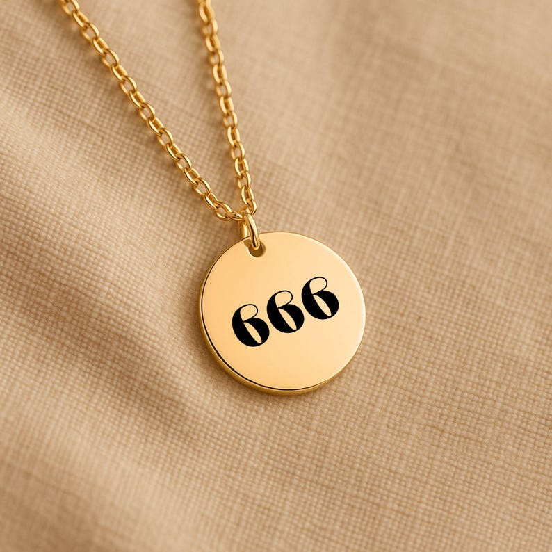 666 Angel Number Necklace | Spiritual Coin Pendant | Numerology Jewelry ...