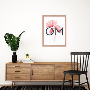 Stampa incorniciata OM / Stampa Zen / Arte murale spirituale / Regalo spirituale / Regalo di manifestazione / Regalo di meditazione / Decorazione spirituale / Regalo Zen