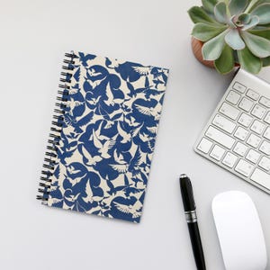 Vintage Pigeons In White Spiral Notebook | Dotted Notebook | Spiritual Gift | Dream Journal | Gratitude Journal | Inspirational Gift