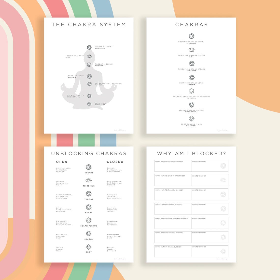 Printable Chakra Workbook | Chakra Healing Worksheets | Chakra Healing ...