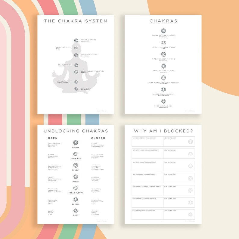 Printable Chakra Workbook | Chakra Healing Worksheets | Chakra Healing ...