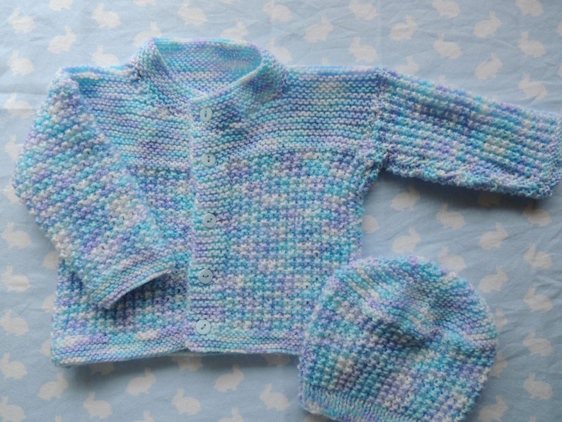 baby cardigan Green blue and white random dyed cardigan Baby jacket Unisex baby. knitted baby clothing