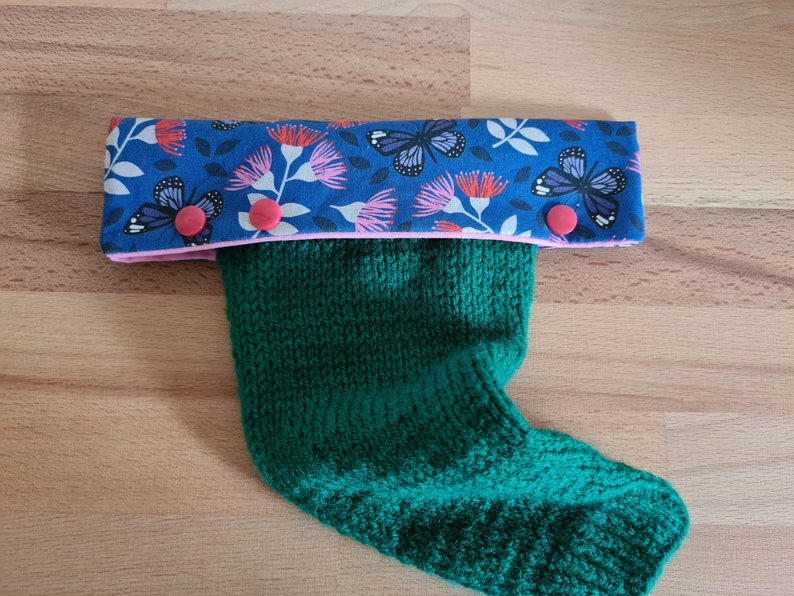 Lined DPN holder. 6inch & 8inch DPN cozy. sock needle holder. Stitch keeper. Gift for knitter friend. dpn holder. Kingfisher image 5