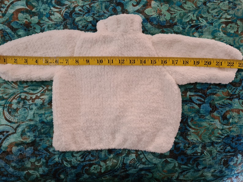 White chenille wool baby cardigan. Baby jacket. knitted baby clothing. Cardigan. Girl baby. Baby gift. Baby shower gift. image 5