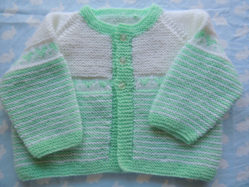 baby cardigan Green blue and white random dyed cardigan Baby jacket Unisex baby. knitted baby clothing