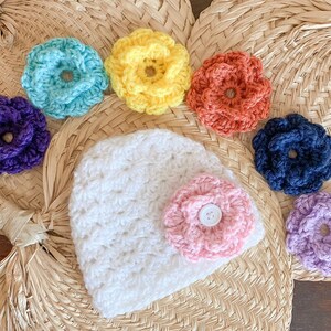 Crochet Baby Hat Crochet Toddler Hat Winter Crochet Hat Winter Hat for Girls Crochet Flower Hat Christmas Gift Hat Flower Crochet Hat