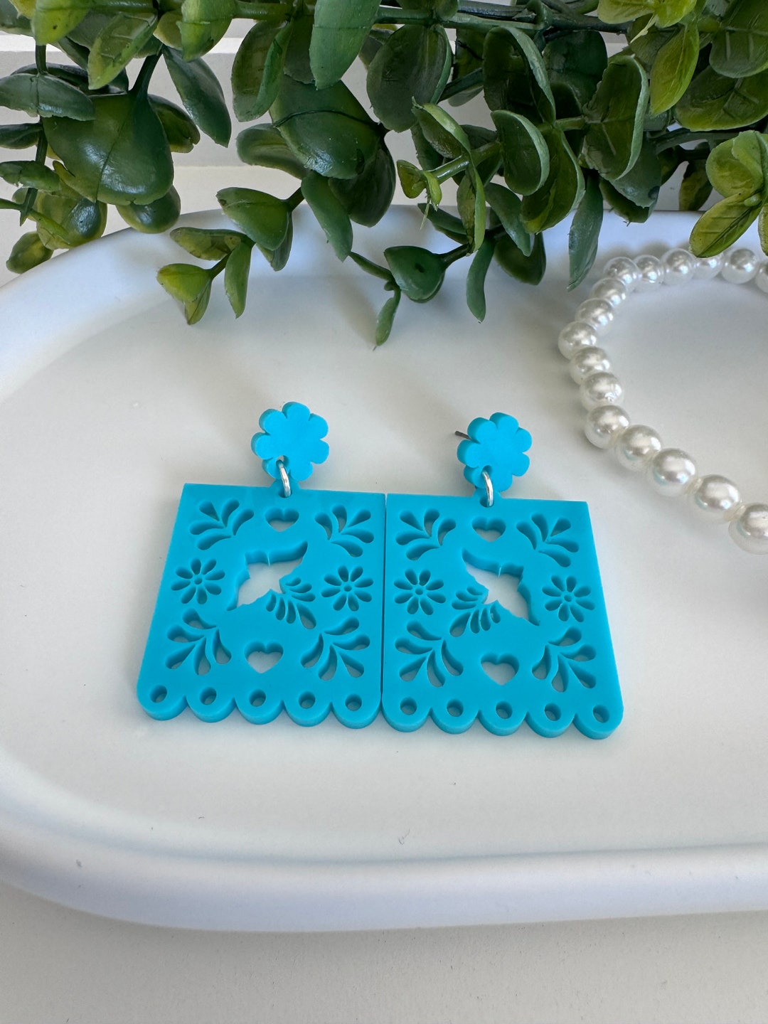 Papel Picado Acrylic Earrings / Folklorico Earrings / Large Earrings ...