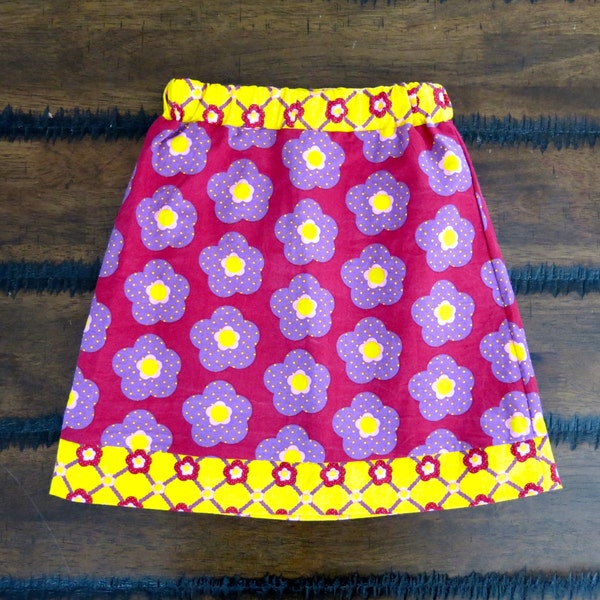 Organic Girls skirt / Organic Girls clothes / Girl clothes / Girl A-line skirt / Girls summer clothes /  Organic cotton girls skirt