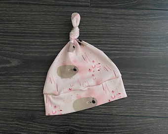 Organic Baby Knot Hat: Australian Wombat Beanie