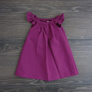 Organic Purple Baby Dress: Handmade Flutter Sleeve Cotton Dress