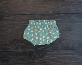 Spotty Baby Bummies: Organic Cotton Baby Shorts