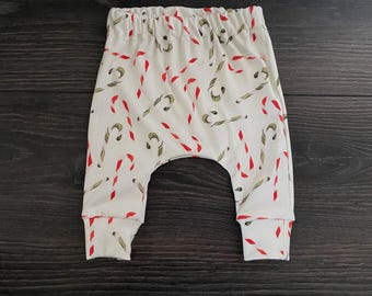 Organic  Christmas Candy Cane : Harem Pants