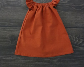 Baby girl clothes / Terracotta baby dress / Organic baby clothes / Baby girl dress / flutter sleeve dress / Girl dress / baby girl gift