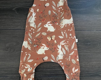 Organic Cotton Bunny Harem Romper: First Easter Outfit