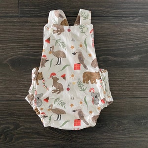 Australian Christmas outfit / Summer Christmas romper / Australian animals / unisex Christmas romper / Australian made / First Christmas