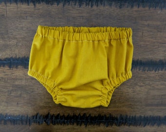 Baby bloomers / cotton baby bloomers / Mustard baby clothes / unisex baby bloomers / diaper cover / organic baby clothes / nappy cover