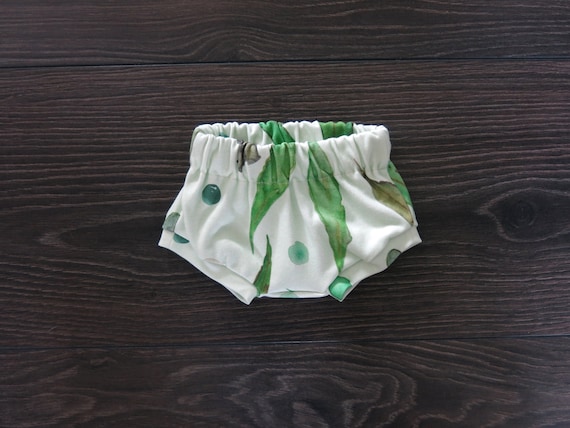 Organic Baby Shorties: Australian Gum Nut Print Unisex Bummies