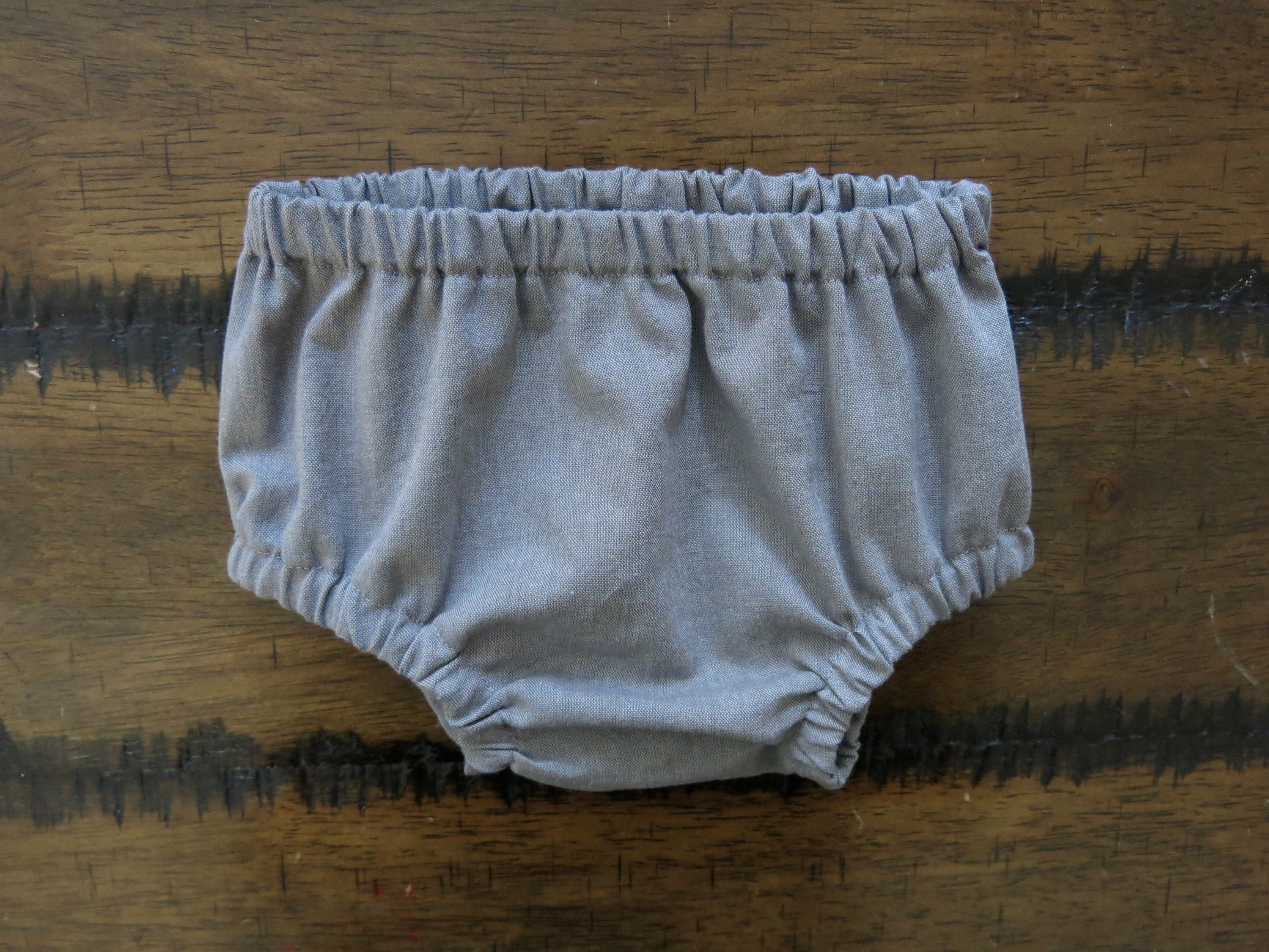 Organic Cotton Baby Bloomers: Grey Unisex Diaper Cover