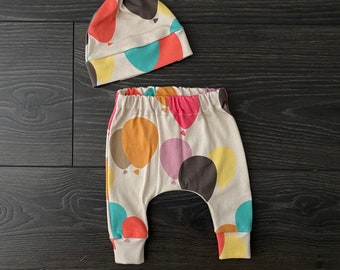 Birthday Baby outfit / organic baby clothes / unisex baby outfit / Baby harem pants  / Party baby clothes / Birthday baby outfit