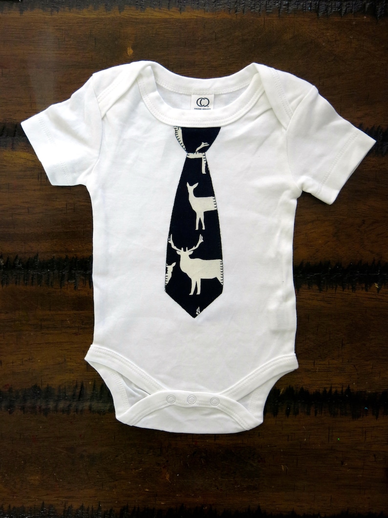 Baby boy clothes Organic baby clothes Navy and white Woodland baby clothes Bodysuit with tie Boy shorts Baby boy gift set Elk
