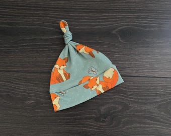 Organic Baby Beanie: Fox Knit Knot Hat
