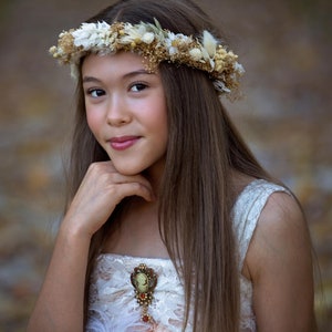 Natural Dried Flower Crown - Bridal Flower Crown - Rustic Flower Crown - Flower Girl Crown - Engagement Photos - Wedding Flower Crown