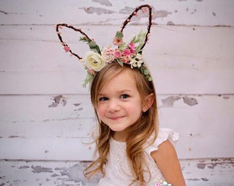 Easter Multi-Color Cute Rabbits Ears Hairbands for Easter Kids Game and Easter Party Favors YUJUN 6PCS Plush Bunny Ears Headband 