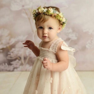 Blush Rose Flower Crown: Baby Floral Halo, Photo Prop