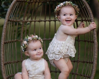 Blush Rose Flower Crown: Baby Floral Halo, Photo Prop