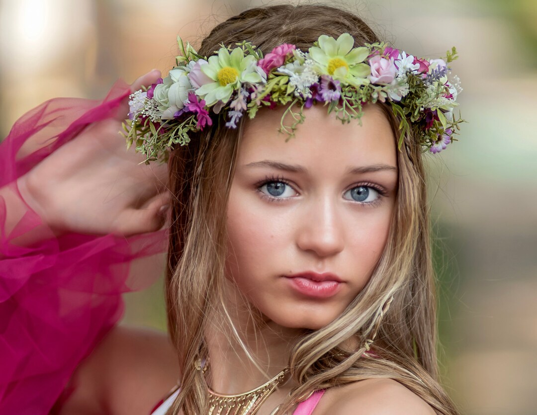 Daisy & Lavender Flower Crown: Wildflower Meadow Fairy Halo - Etsy