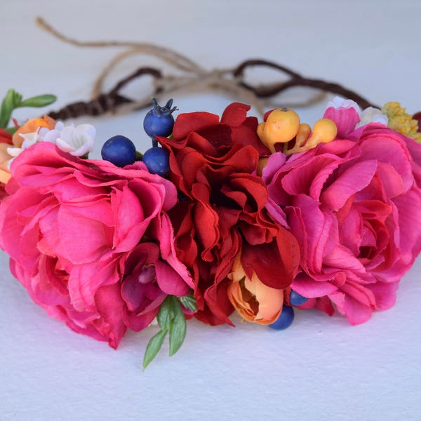 Day of the Dead Flower Crown - Frida Kahlo Flower Crown - Mexican Festival Crown - Fiesta Headpiece - Dia de los Muertos Headpiece