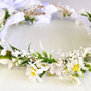 Daisy Flower Crown: White Floral Halo, Photo Prop