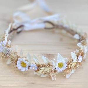 Dainty Daisy Flower Crown - Daisy Flower Girl Crown - Bridal Daisy Crown - Photo Prop - Baby Flower Crown - Daisy Tie Back