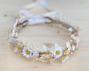 Dainty Daisy Flower Crown - Daisy Flower Girl Crown - Bridal Daisy Crown - Photo Prop - Baby Flower Crown - Daisy Tie Back