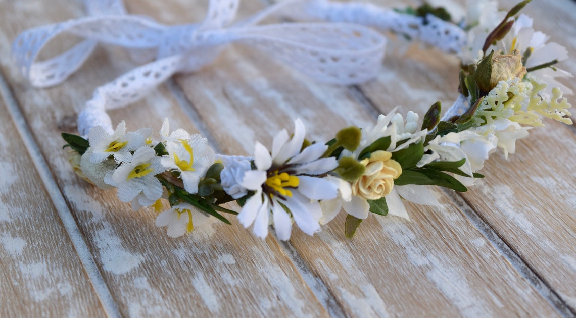Infant Daisy Flower Crown Daisy Baby Crown Photo Prop Etsy