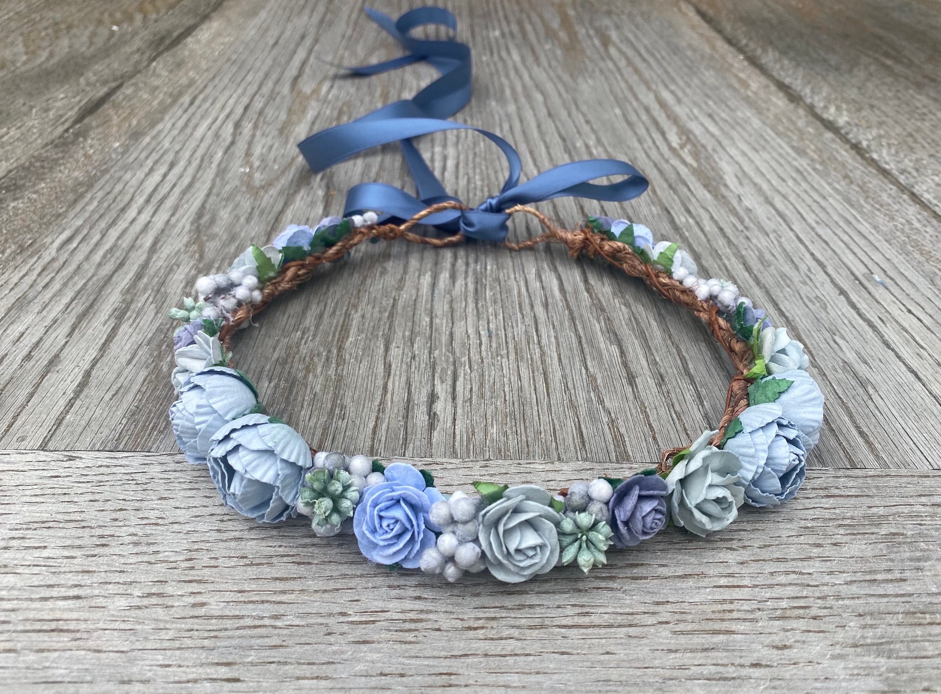Baby blue flower crown discount