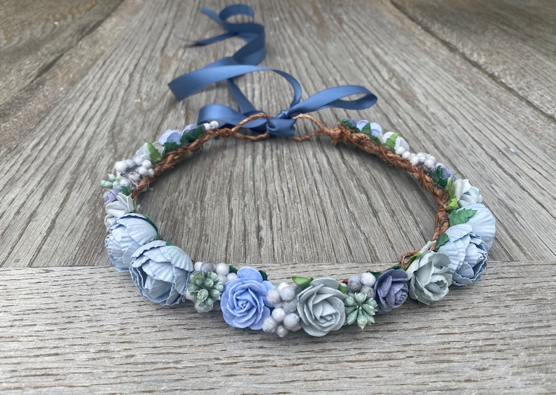Dusty Blue Rose Flower Crown: Baby, Flower Girl, Bridal - Etsy