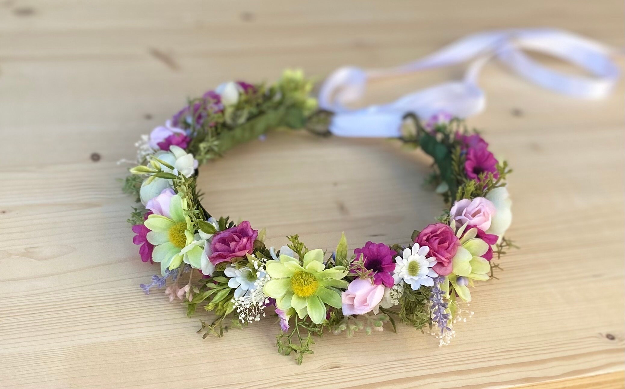 Daisy & Lavender Flower Crown - Meadow Daisy Crown - Flower