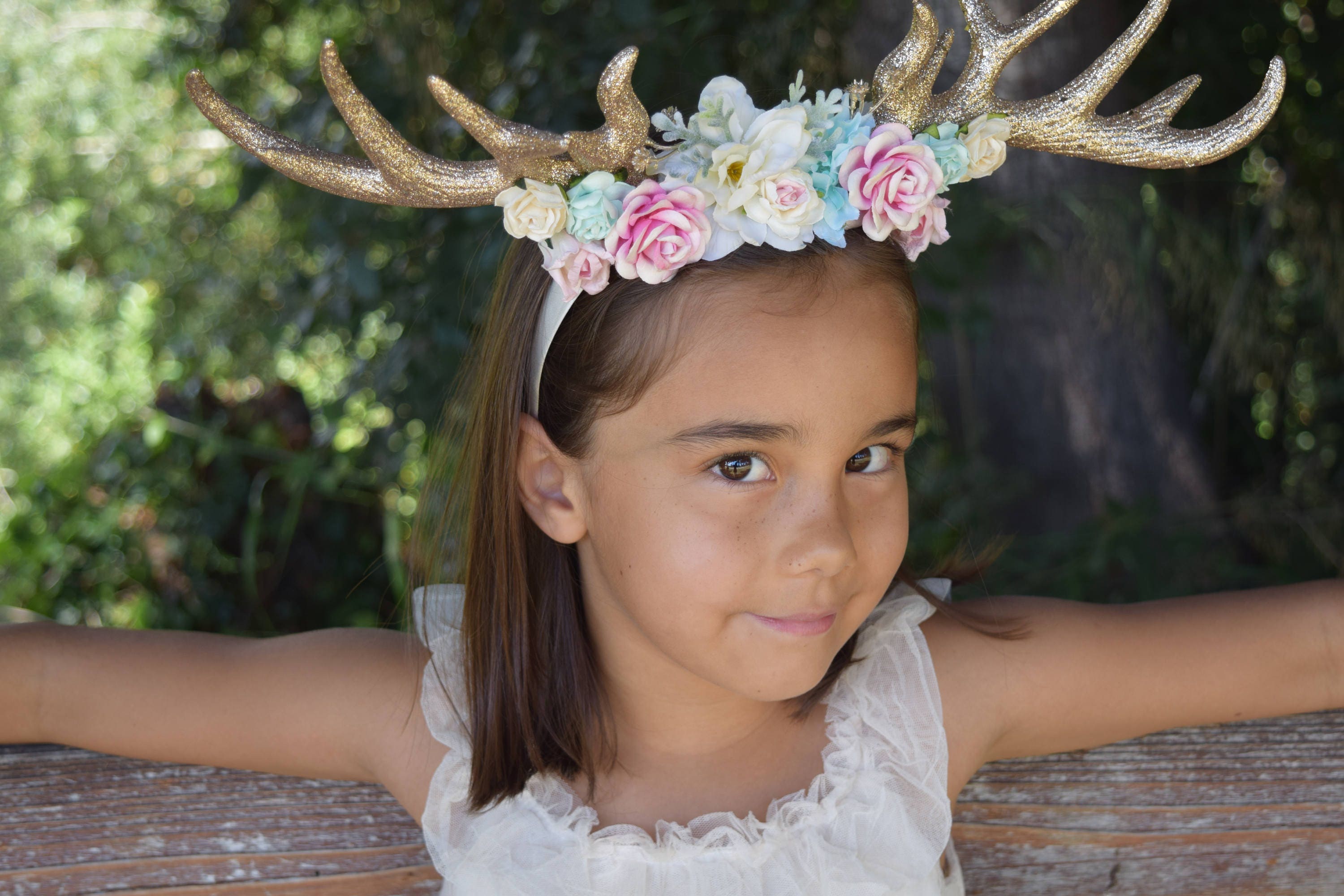Floral Deer Antler Headband halloween Deer Antler Headpiece Antler